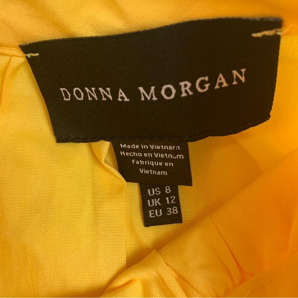 Donna Morgan Sleeveless Stretch Cotton Trapeze Dress Snapdragon yelloe - Picture 10 of 10